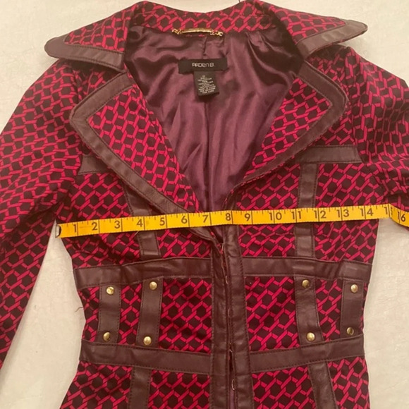 Arden B Pink/Purple Leather Jacket - Picture 4 of 16